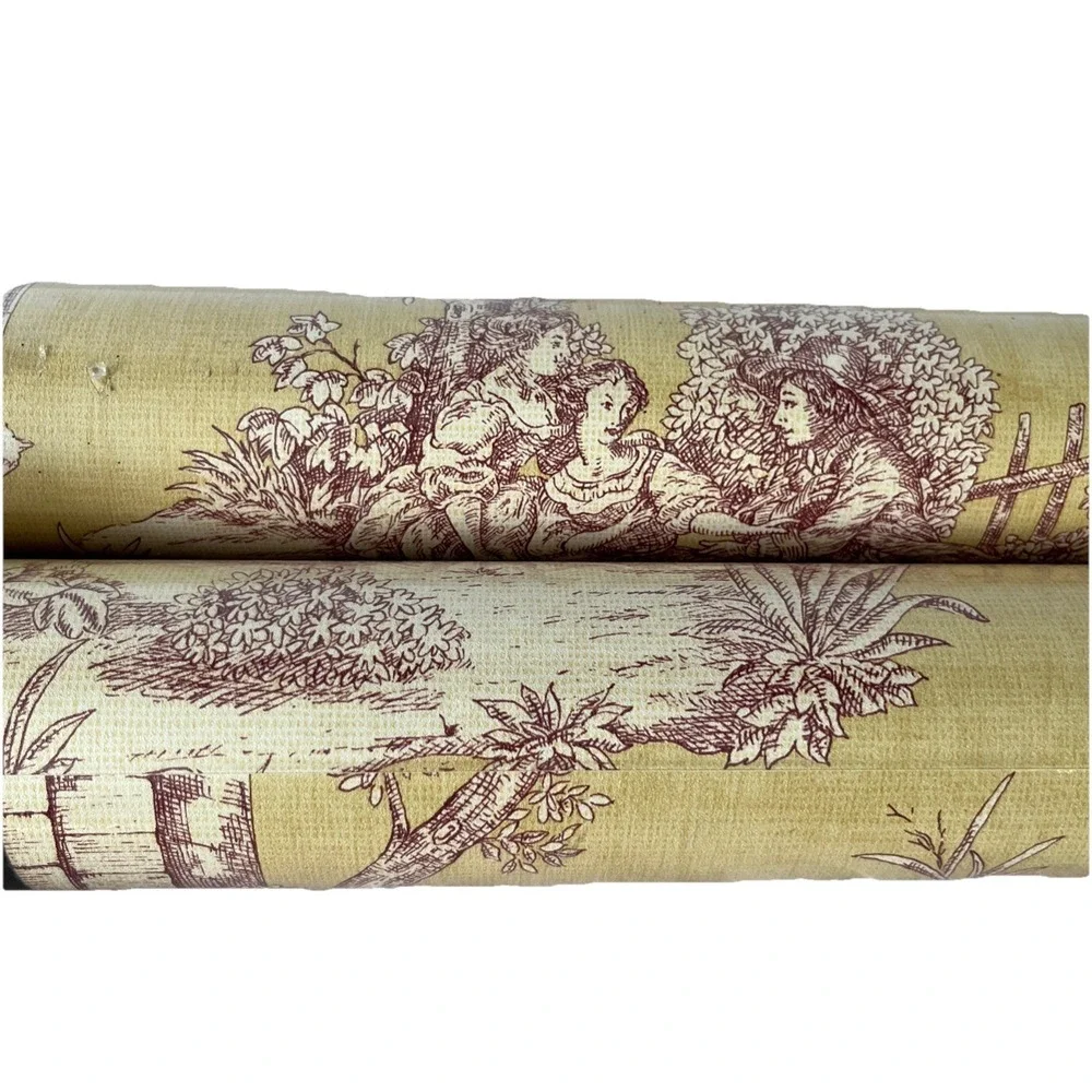 2-S.A. Maxwell Co. French Toile Country‎ Life Vinyl Wallpaper 7043-555 56.5 sq
